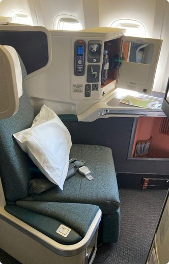 Business Class Passenger Enjoying Flight